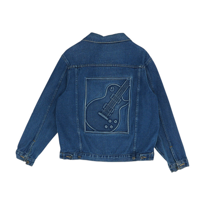 Vintage Guitar Embossed Denim Jacket