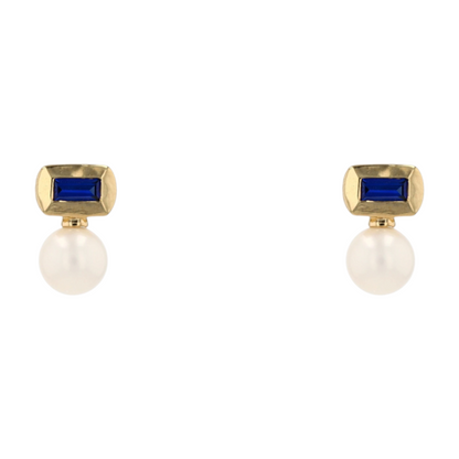 Sterling Silver Synthetic Sapphire Drop Earrings