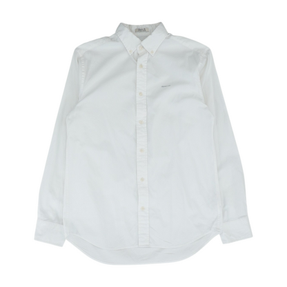 White Solid Long Sleeve Button Down
