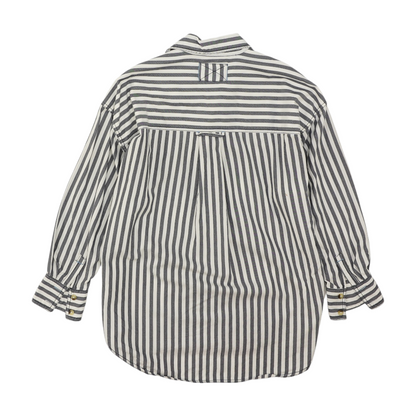 White Striped Long Sleeve Button Down