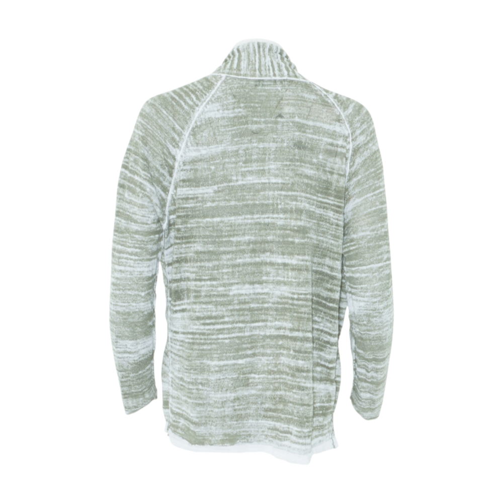 Green Striped Cardigan Sweater