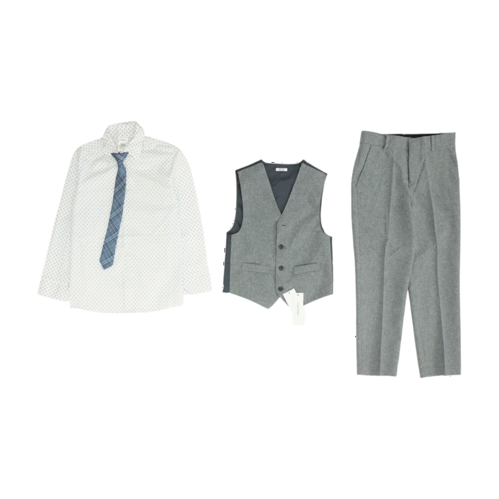 White Geometric 4pc Suit