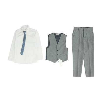 White Geometric 4pc Suit