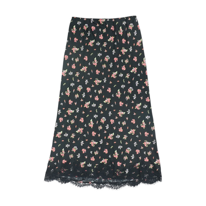 Black Floral Midi Skirt