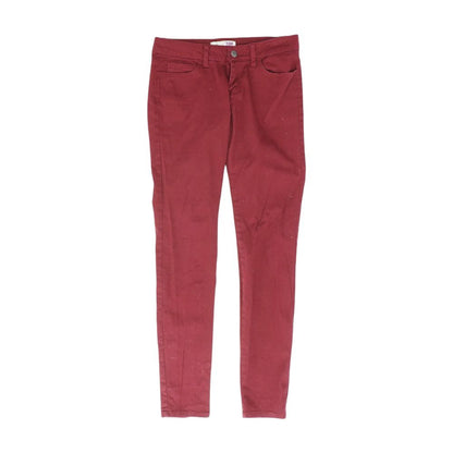 Red Solid High Rise Slim Leg Jeans