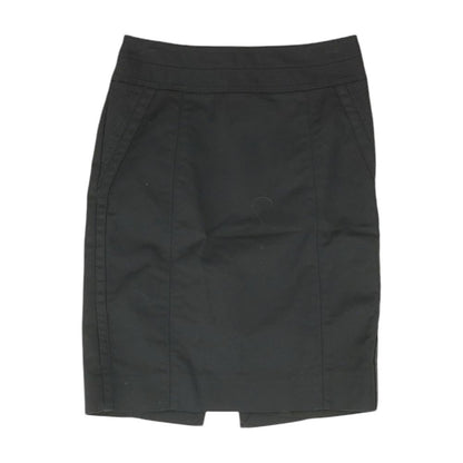 Black Solid Midi Skirt