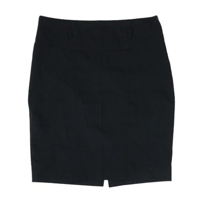Black Solid Midi Skirt