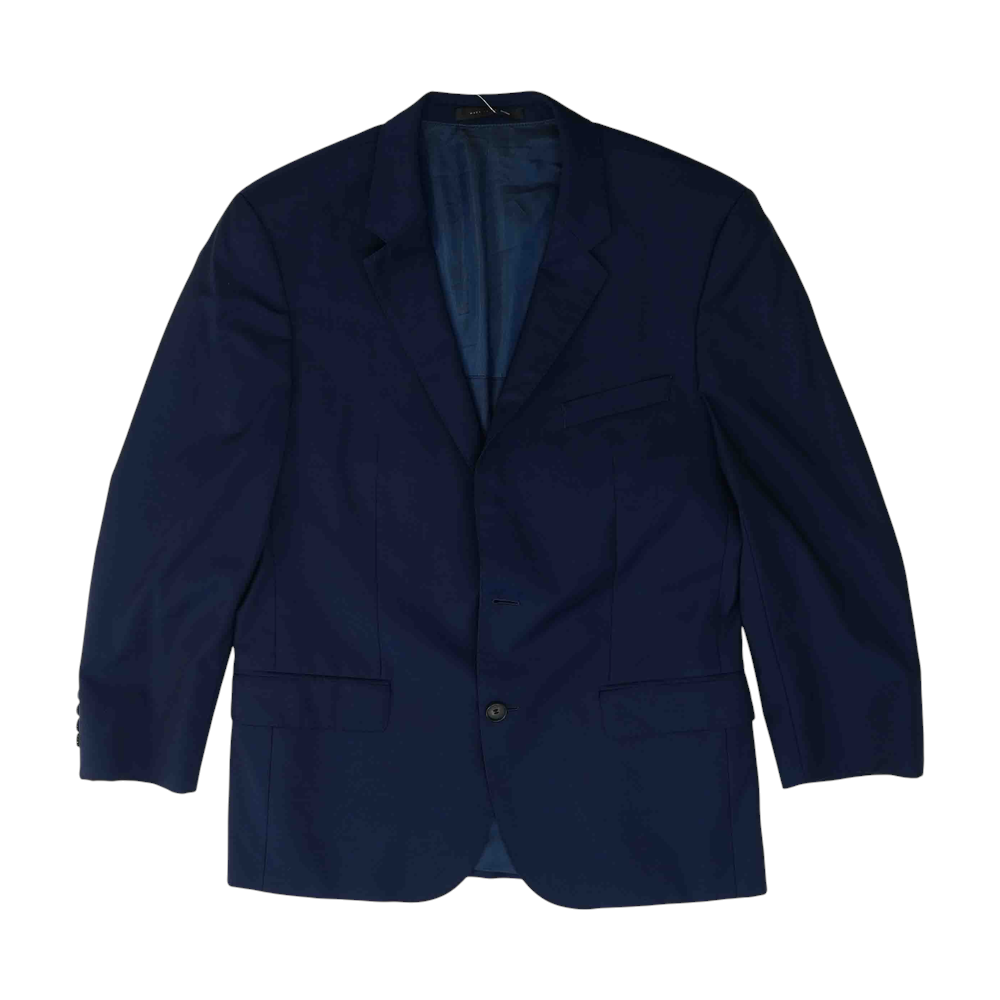 Navy Short Solid Suit Jacket