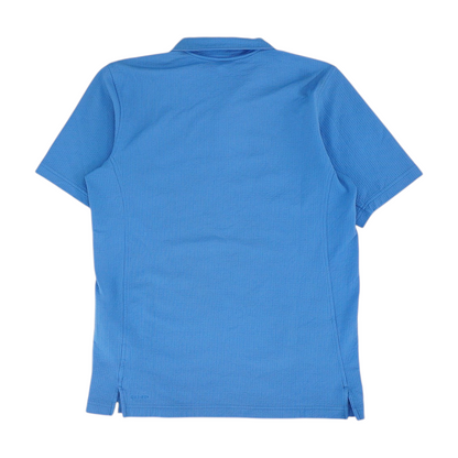 Blue Solid Short Sleeve Polo