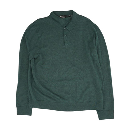 Green Solid Long Sleeve Polo