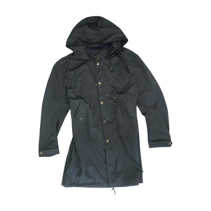Black Solid Rain Coat