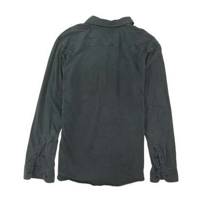 Gray Solid Long Sleeve Button Down