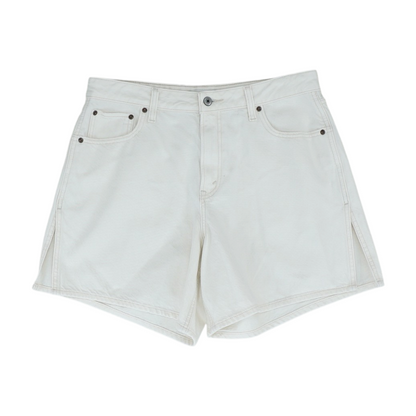 Ivory Solid Denim Shorts
