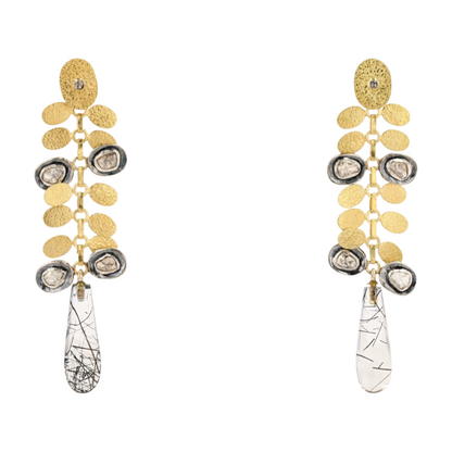 14K Yellow Gold Quartz Drop Earrings