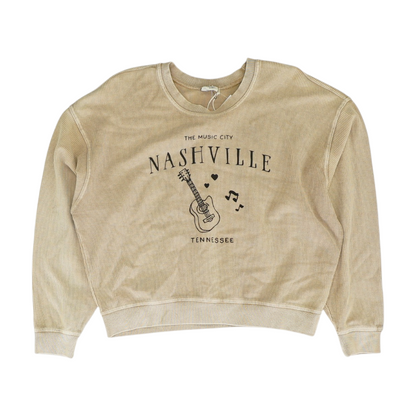 Beige Solid Sweatshirt Pullover