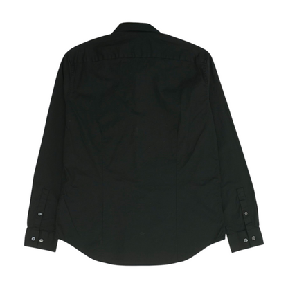 Black Solid Long Sleeve Button Down