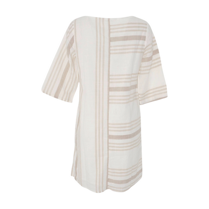 Ivory Striped Mini Dress