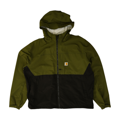 Green Tall Color Block Rain Jacket