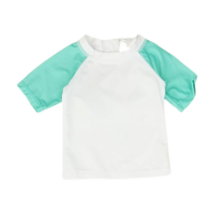 White Color Block Swim Top