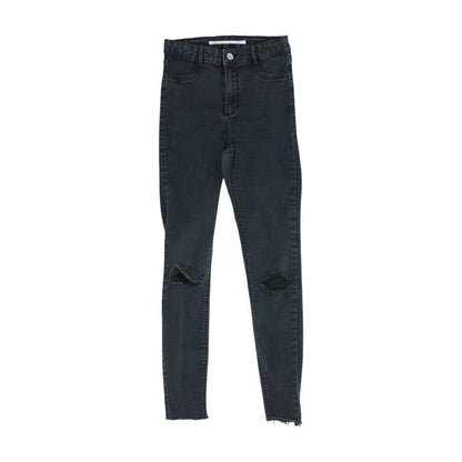 Black Mid Rise Skinny Leg Jeans