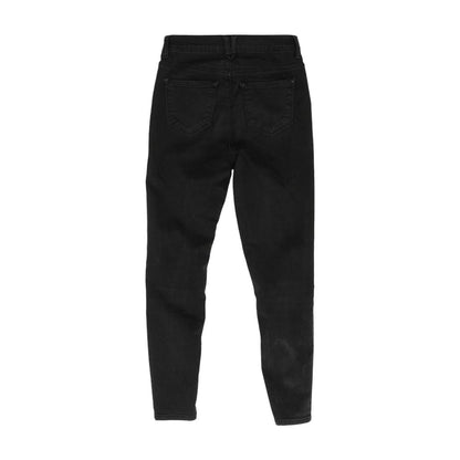 Black Solid High Rise Skinny Leg Jeans