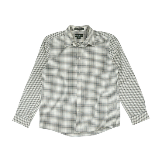 Beige Check Long Sleeve Button Down