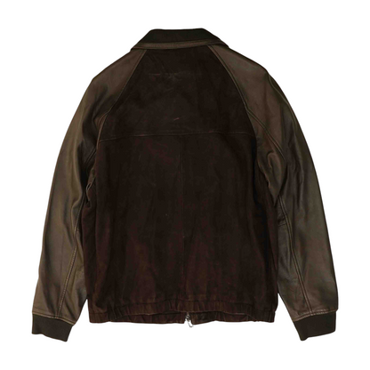 Brown Solid Leather Jacket