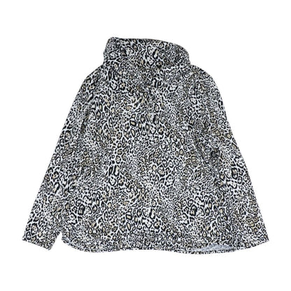 Beige Animal Print Cowl Neck Sweater