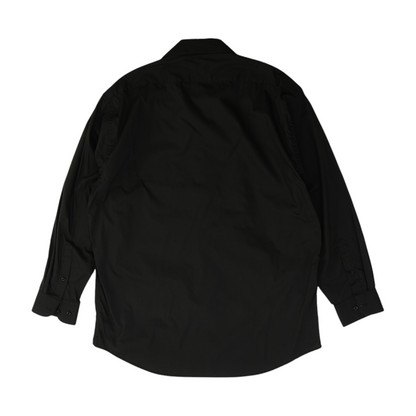 Black Solid Long Sleeve Button Down