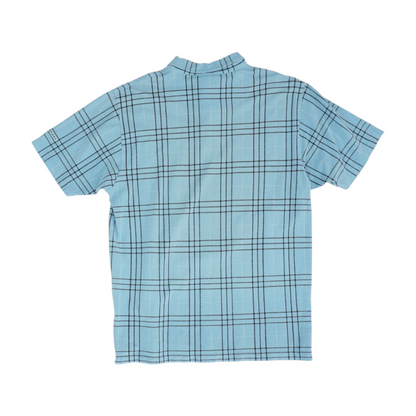 Blue Plaid Short Sleeve Polo