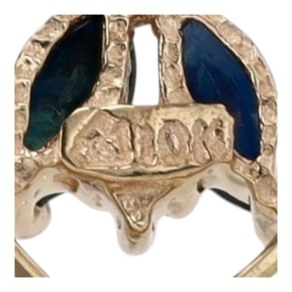 10K Yellow Gold Blue Stone Stud Earrings