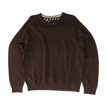 Brown Solid Pullover Sweater