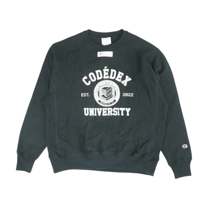 Black Solid Sweatshirt Pullover