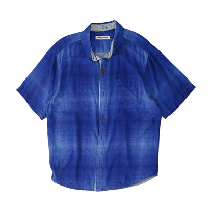 Blue Plaid Short Sleeve Button Down