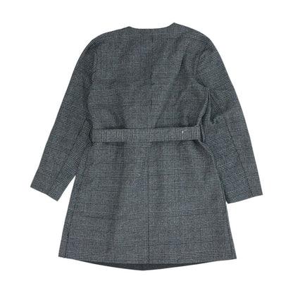 Charcoal Petite Plaid Topcoat