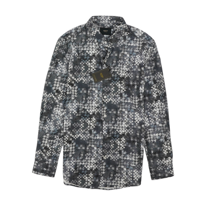 Charcoal Geometric Long Sleeve Button Down