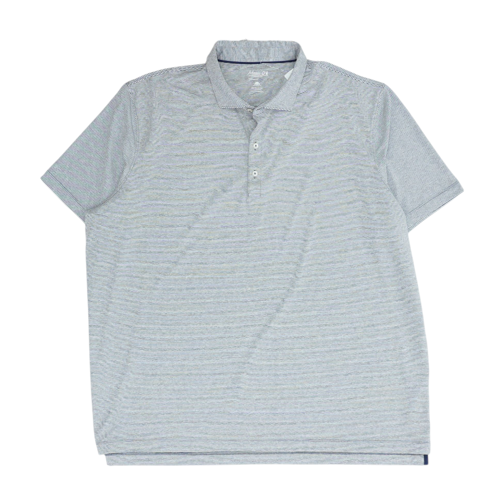 Blue Striped Short Sleeve Polo