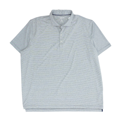 Blue Striped Short Sleeve Polo