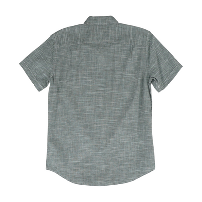Gray Print Short Sleeve Button Down