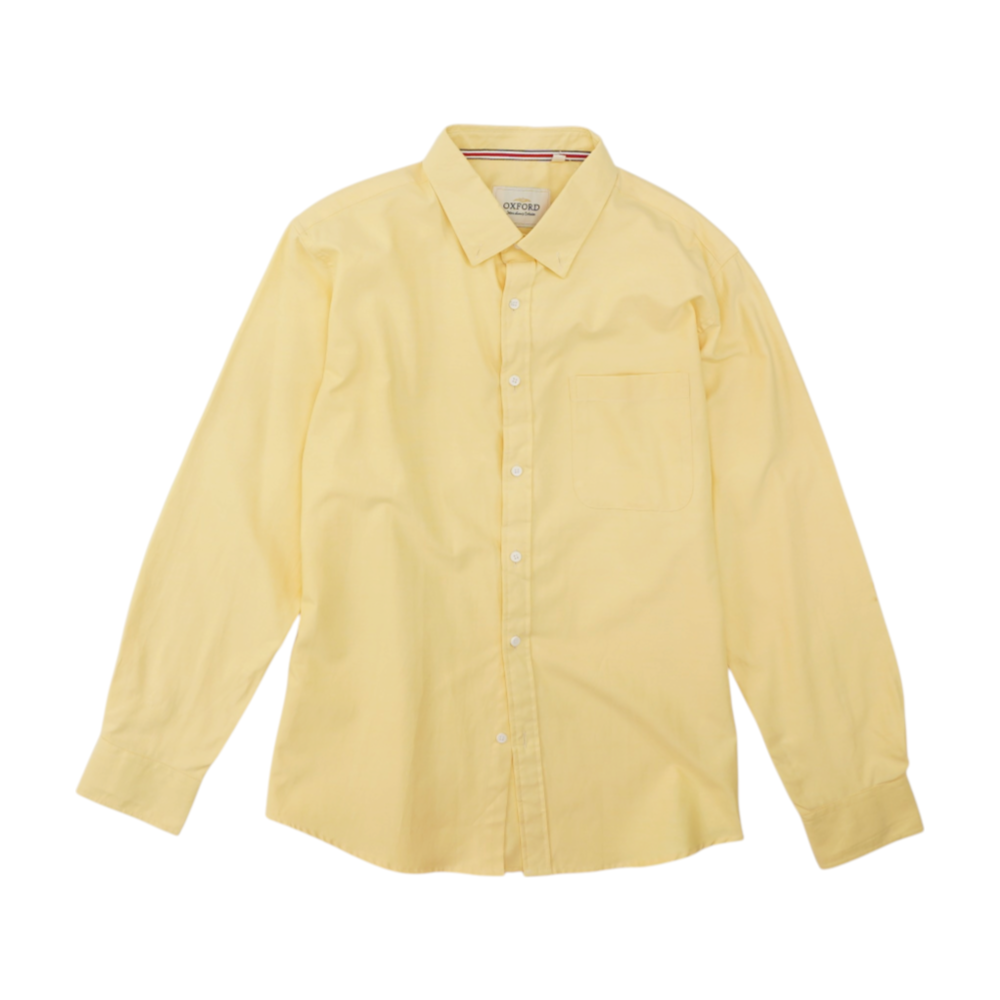 Yellow Solid Long Sleeve Button Down
