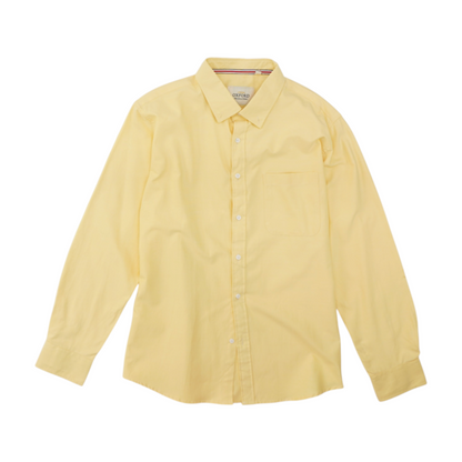 Yellow Solid Long Sleeve Button Down