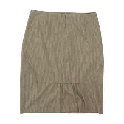 Beige Striped Mini Skirt