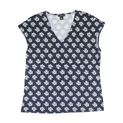 Navy Floral Blouse