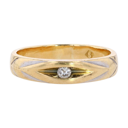18K Yellow Gold Diamond Band Ring