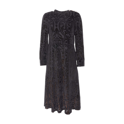 Black Abstract Midi Dress