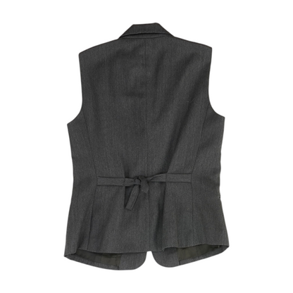 Gray Solid Casual Vest