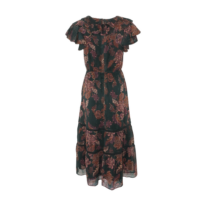 Black Floral Midi Dress