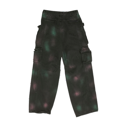 Black Tie-Dye Wide Leg Jeans