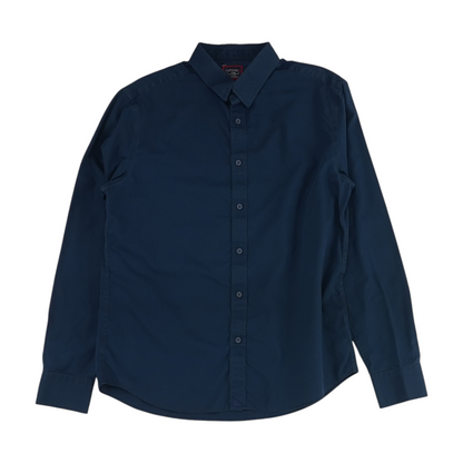 Navy Solid Long Sleeve Button Down