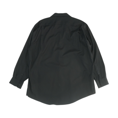 Black Solid Long Sleeve Button Down